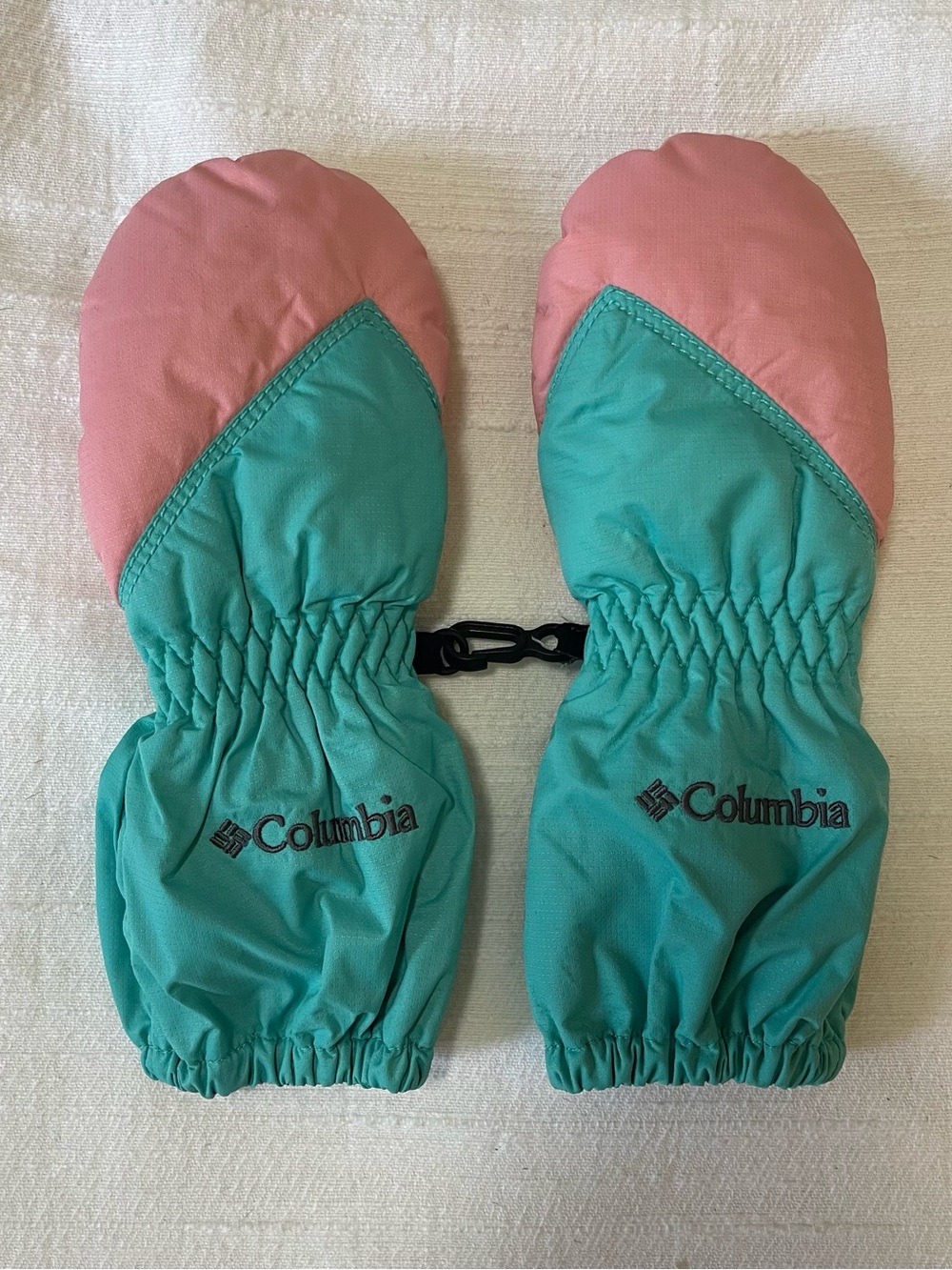 Columbia Kids Teal and Pink Mittens